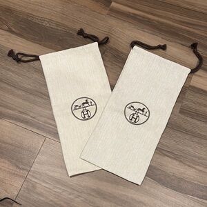 Authentic Hermès Drawstring Set of 2 Dust Bags